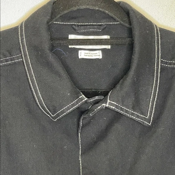 Urban Outfitters Contrast Stitch Button-Down Overshirt White Stitching - Picture 5 of 9